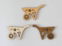 Dřevěné dekorace - Zahradní vozík 5 cm