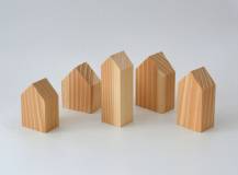 Dřevěné domečky k domalování - sada 5 ks