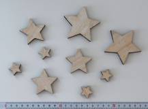 Dřevěné hvězdy MIX bílé - 9 ks