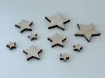 Dřevěné hvězdy MIX bílé - 9 ks