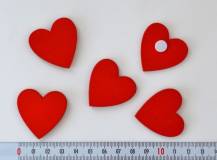 Dřevěné nalepovací Srdce červené 1 ks