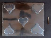 Forma na mýdla - Srdce 5 ks