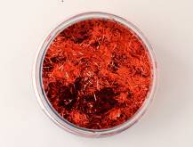 Glitry - Čárky dl. 3 mm ČERVENÉ