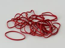 Gumičky 3 mm, Ø 5 cm červené bal. 20g (cca 25 ks)