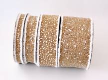 Jutová stuha s kožešinkou a bílou imitací sněhu