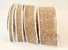 Jutová stuha s kožešinkou a bílou imitací sněhu