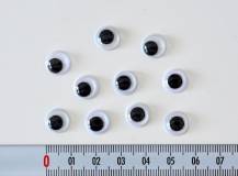 Oči černobílé prům. 10 mm - 10 ks
