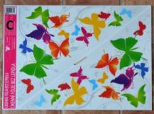Okenní folie rohová s pestrobarevnými motýli