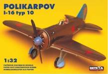 Papírová vystřihovánka - Polikarpov I-16 Typ 10