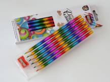 Pastelky duhové 6 ks + ořezávátko
