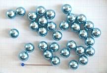 Perly metalické světle modré 50 ks odstín m12375
