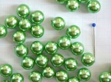 Perly metalické světle zelené 50 ks odstín m12375
