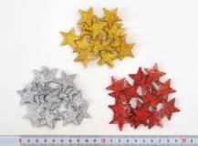 Plastové glitrové hvězdičky prům. 30 mm -  bal. 16 ks