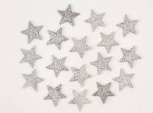 Plastové glitrové hvězdičky prům. 30 mm -  bal. 16 ks