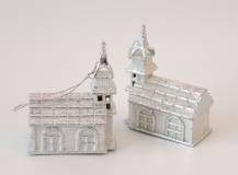 Plastový kostelík 7,5 cm - STŘÍBRNÝ