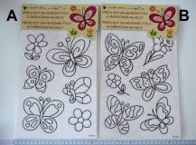 Předlohy s konturami - Motýli a květiny 30 x 21 cm