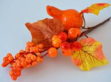 Přízdoba - podzimní větvička s tykví