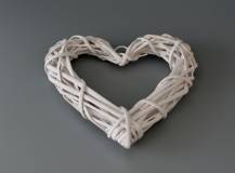 Proutěné SRDCE prům. 20 cm - BÍLÉ