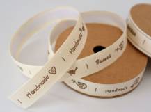 Samolepící bavlněná stuha s potiskem Handmade