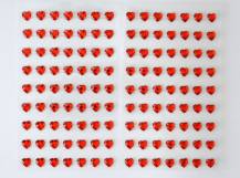 Samolepící červené srdce Ø 8 mm - bal. 63 ks