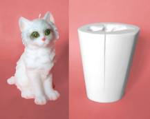Silikonová forma - Bílá kočka 80 x 60 x 120 mm