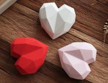 Silikonová forma - Diamantové srdce 65 x 65 x 20 mm