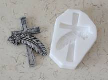 Silikonová forma - Křížek s peříčkem 60 x 87 x 10 mm
