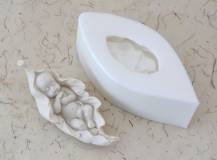 Silikonová forma - Miminko v listu 1 - 97 x 40 x 35 mm