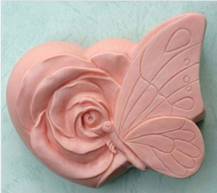 Forma silik. - motýl s růží, 75 x 83 x 35 mm