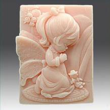 Silikonová forma - mýdlo andílek holčička 55 x 75 x 20 mm