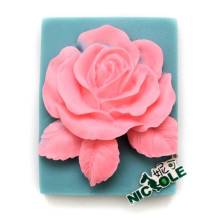 Silikonová forma mýdlo s 3D růží - 75 x 58 x 30 mm