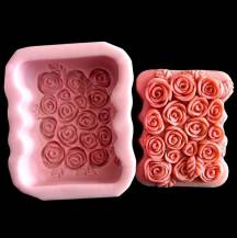 Forma silik. - mýdlo s růžičkami, 9 x 7 x 4 cm