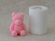 Silikonová forma - Růžičkový medvídek 75 x 60 x 100 mm