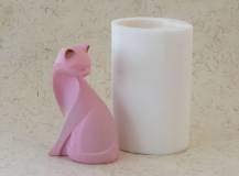Silikonová forma - Růžová kočka 87 x 55 x 145 mm