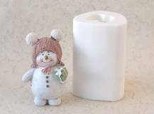 Silikonová forma - Sněhulák s dárečkem - 90 x 60 x 133 mm