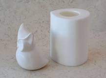 Silikonová forma - Sova bílá malá 1 - 70 x 80 x 105 mm