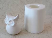 Silikonová forma - Sova bílá malá 1 - 70 x 80 x 105 mm