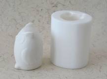 Silikonová forma - Sova bílá malá 2 - 68 x 60 x 85 mm