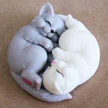 Silikonová forma - Spící kočičky prům. 75 mm x 28 mm