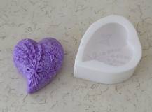 Silikonová forma - srdce Lavender 80 x 95 x 42 mm