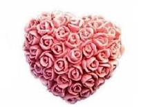 Silikonová forma - Srdce z růží MALÉ 60 x 52 x 30 mm