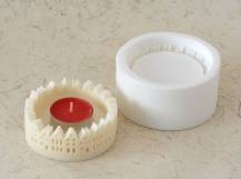 Silikonová forma - svícen Domky průměr 82 x 35 mm