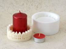 Silikonová forma - svícen Domky průměr 82 x 35 mm