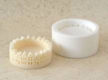 Silikonová forma - svícen Domky průměr 82 x 35 mm