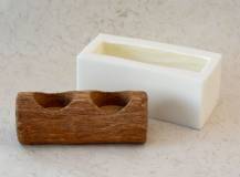 Silikonová forma - svícen Dřevo na 2 čaj. svíčky