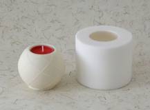 Silikonová forma - svícen Koule zdobená prům. 80 x 63 mm