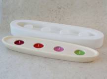 Silikonová forma - svícen Loďka velká na 4 čaj. svíčky