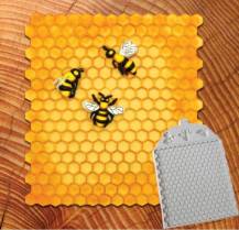 Silikonová forma - Včelí plástev se třemi včelkami