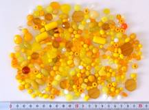 Skleněné korálky MIX 250 g - ŽLUTÝ
