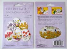 Smršťovací dekorace na vejce Jarní květy - 12 ks